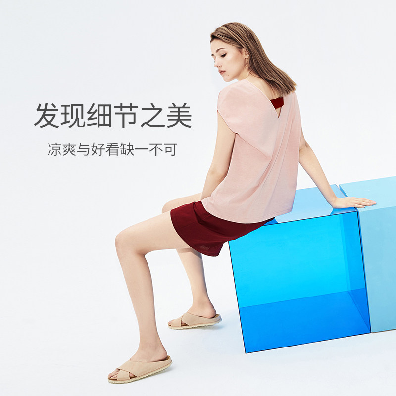 淳度夏纯棉撞色可外穿全棉薄款睡衣 淳度服饰睡衣/家居服套装