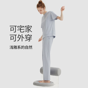 淳度2024春夏季新款睡衣女夏天纯棉短袖长裤大码全棉家居服套装