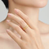 Ming brand jewelry Qian Duoduo ancient gold ring, pure gold moissanite inlaid with a wealth of money, pair of rings AFM0522