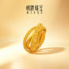 Ming brand jewelry three life knot flower ancient gold ring silk sequence series pure gold ring AFM0518