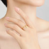 Ming brand jewelry sparkling flower 5G gold ring pure gold full circle dancing beads broken ice ring AFM0507