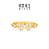 Ming brand jewelry double butterfly dream hard gold ring pure gold moissanite inlaid gold butterfly ring AFM0495