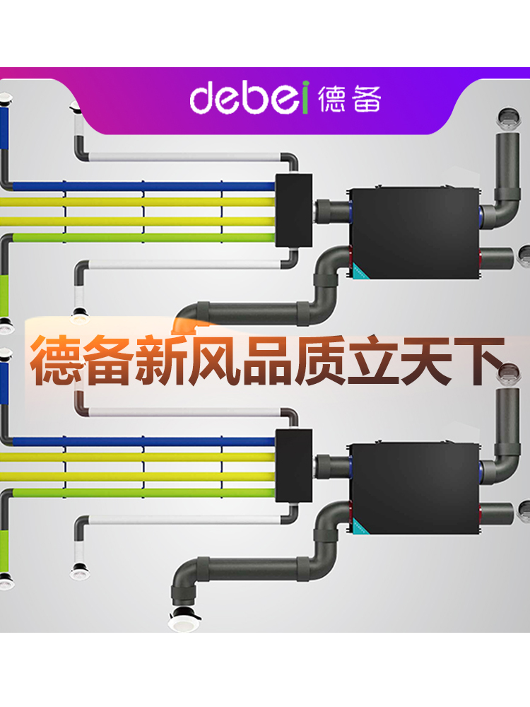 中央德备新风系统/家用商用全热交换新风机净化甲醛pm2.5换气机-图1