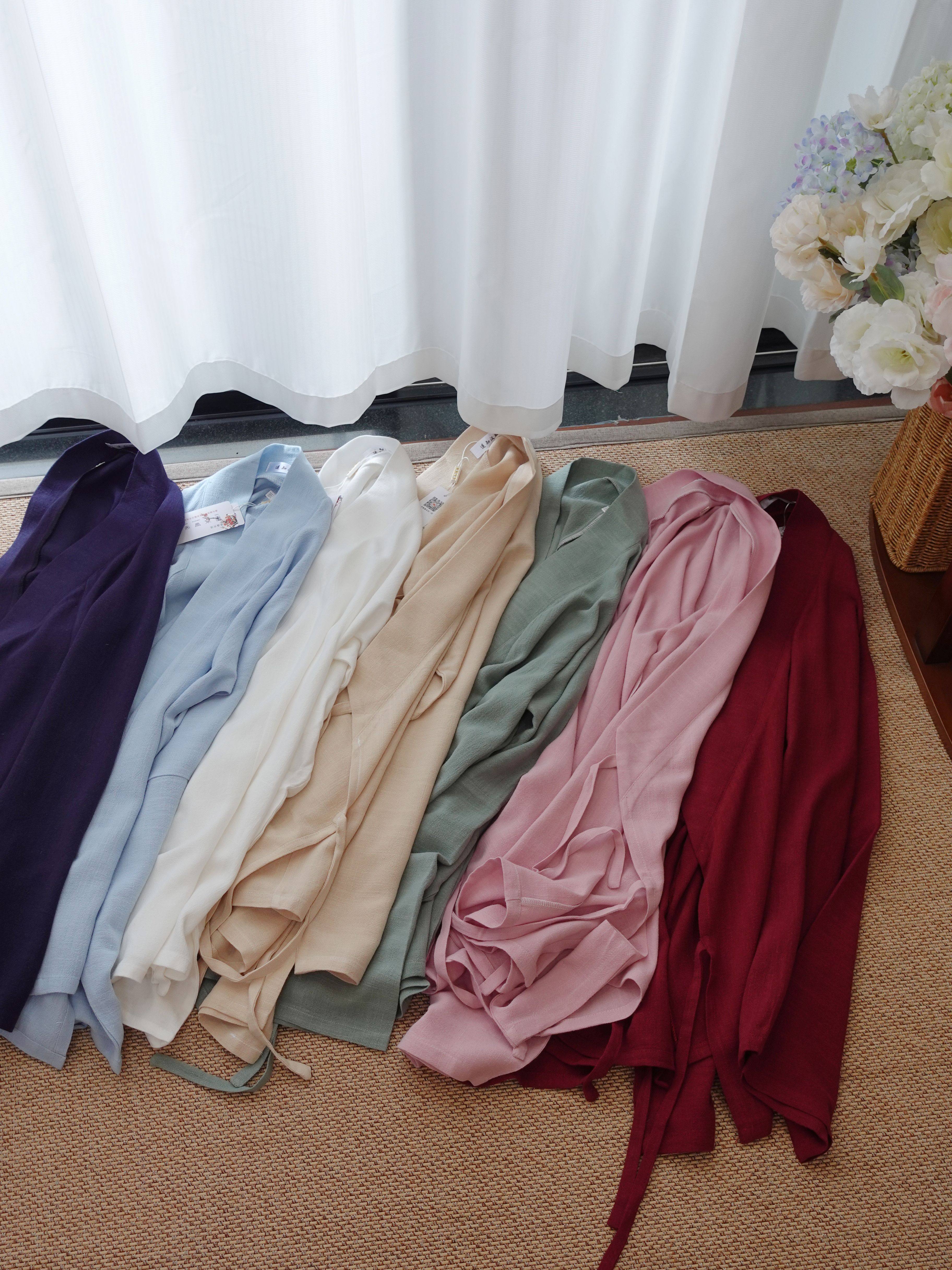 遥知彩色棉麻中衣汉服长袖中衣交领右衽内搭日常禅修男女外穿睡衣,淘宝优惠券,粉丝福利购,淘宝优惠卷