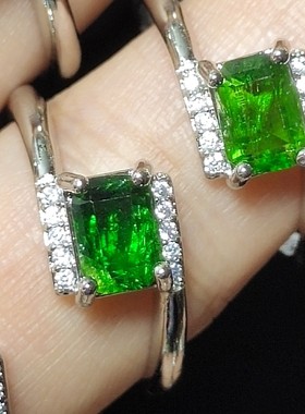 高品质天然透辉石戒指