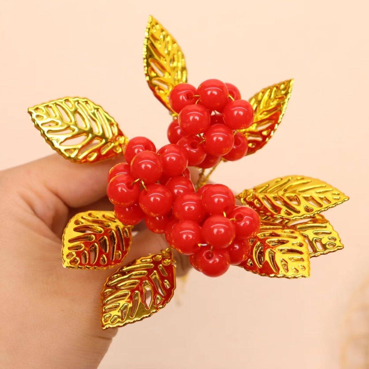 新款二代富贵果材料包餐桌客厅小摆件装饰发财果假花手工编织花,淘宝优惠券,粉丝福利购,淘宝优惠卷