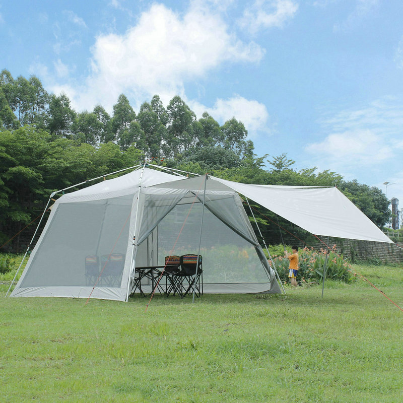 户外全自动天幕帐篷8-10人防蚊黑胶防晒防雨钓鱼沙滩野餐遮阳棚