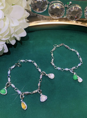 S925银镶嵌天然石英质玉迷你葫芦吊坠小众玉石佛公可爱滴溜小挂件