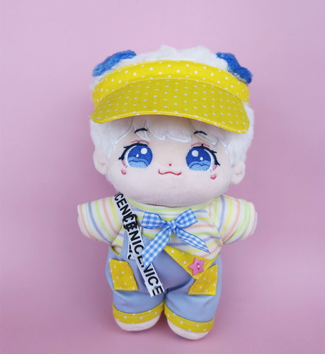 20cm胖胖体娃衣labubu现货棉花娃娃衣服玩偶公仔背带裤套装无属性 - 图1