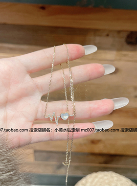 爱心项链女士纯银轻奢小众设计感