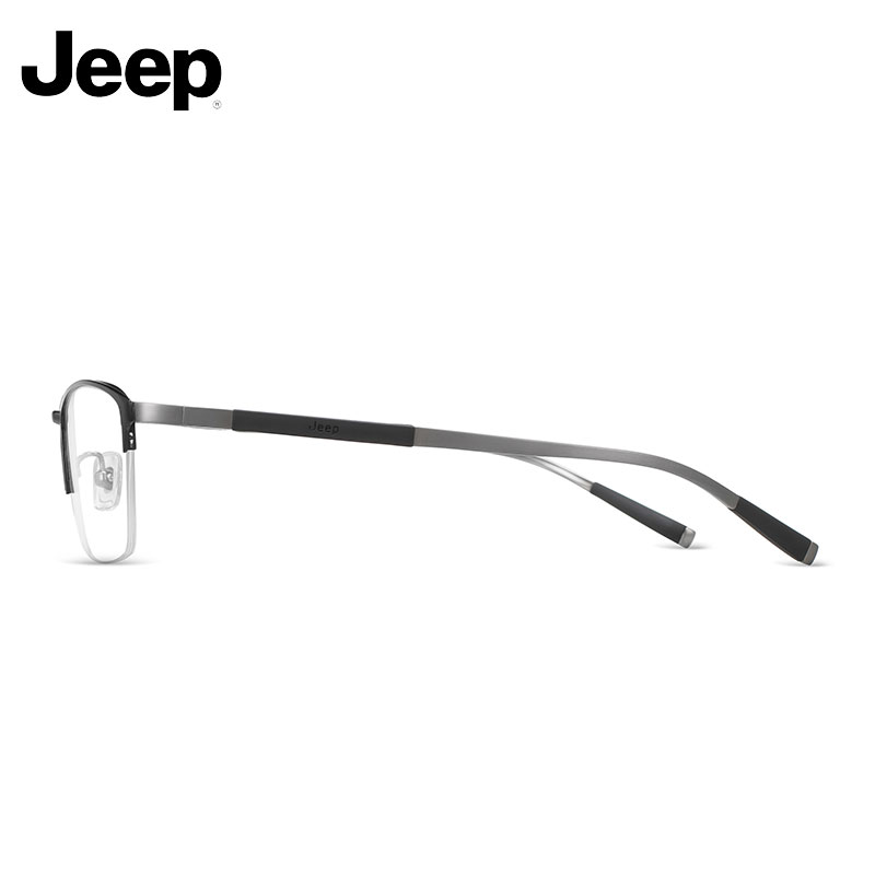 Jeep/吉普正品半框近视眼镜架男士方框钛架光学镜框圆脸眼镜T8210-图2