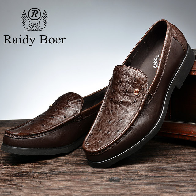 Boer Ladyboer business style ostrich leather formal shoes