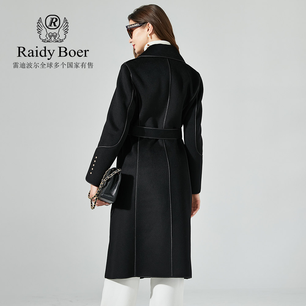 Raidy Boer/雷迪波尔秋冬新款女士通勤翻领纯羊毛双面呢大衣 7004,淘宝优惠券,粉丝福利购,淘宝优惠卷