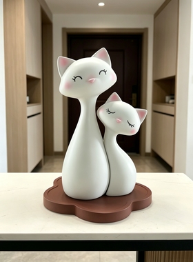 简约可爱猫咪摆件治愈系客厅电视柜酒柜装饰品送闰蜜情侣生日礼物