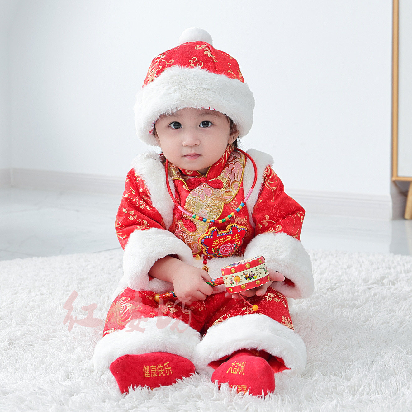 宝宝抓周礼服唐装男女童一周岁婴儿棉服中国风新年喜庆拜年服冬季,淘宝优惠券,粉丝福利购,淘宝优惠卷