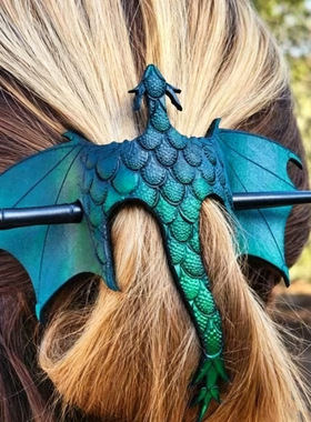 跨境爆款新品独立站Medieval Dragon Hair Stick复古中世纪龙发簪