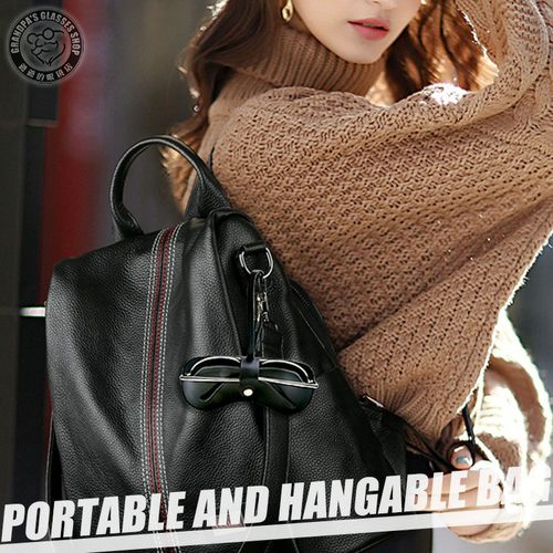 墨镜盒女韩版创意简约皮质眼镜盒子男随身便携可挂包太阳镜收纳袋 - 图0