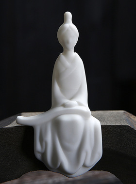 古典仕女陶瓷摆件家用室内客厅书房玄关书房装饰品琴棋书画工艺品