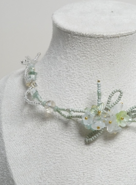 米珠项链手工制作钛钢捷克琉璃民族百搭高颜值锁骨链(B款更新ing)