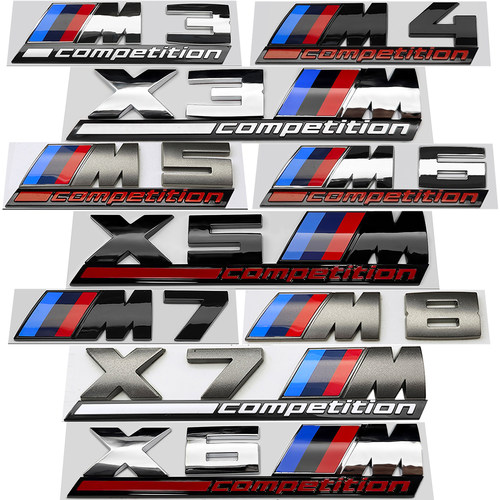 宝马M3competition车标 M4C/M5/X3M/X5M/X6M/X7M红色雷霆灰后尾标 - 图3
