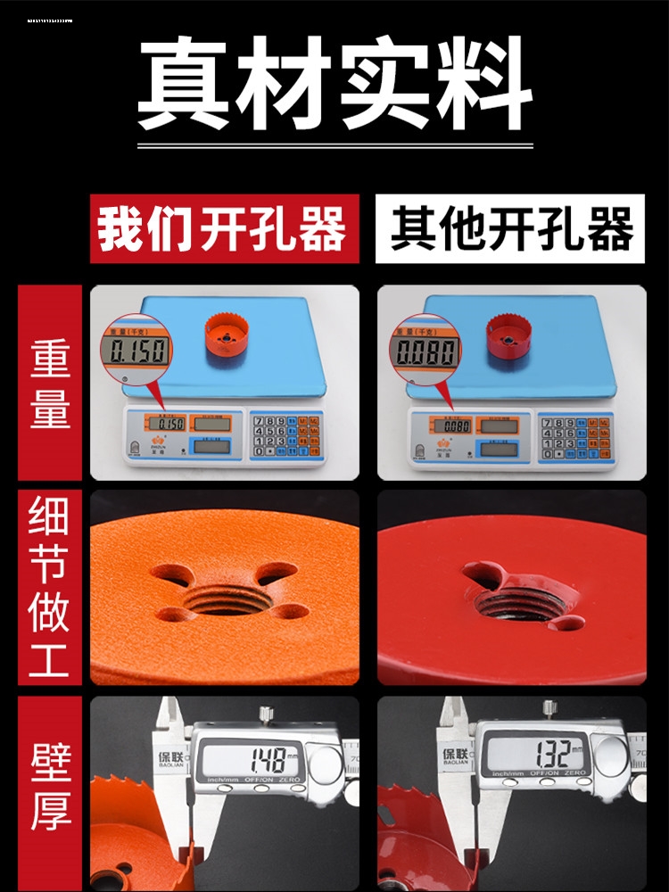 桌面桌子电脑办公圆孔空心打洞钻孔电板手木工打孔开洞开孔器钻头 - 图3