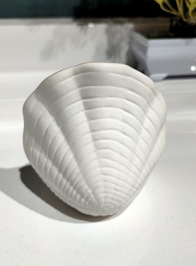 新品高温瓷贝壳烛台收纳盒摆件/高度9