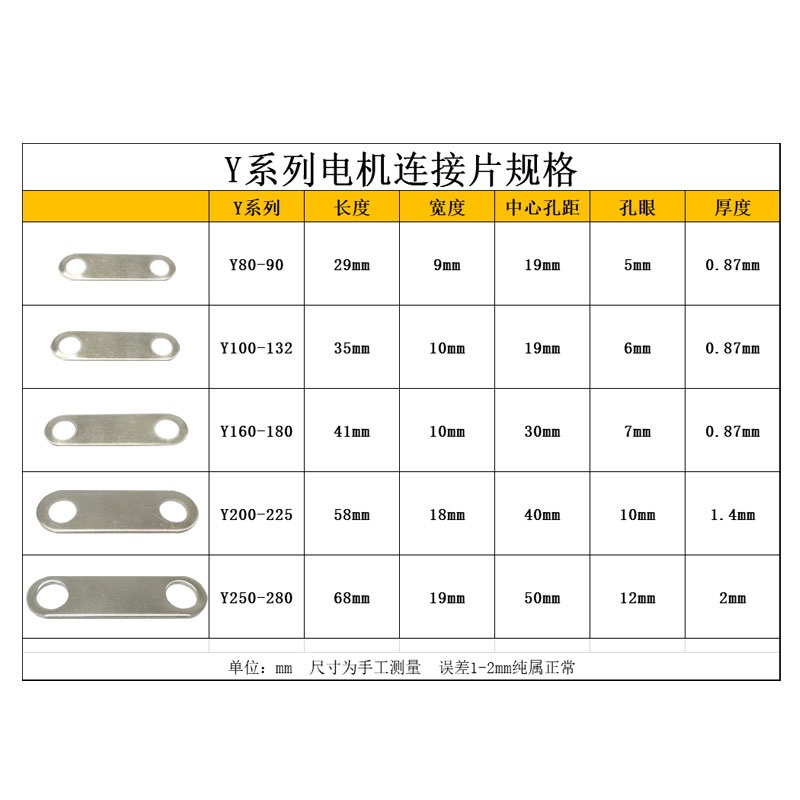 电机配件接线柱端子连接铜片三相电动机4千瓦7.5KW接线板铜链接片 - 图0