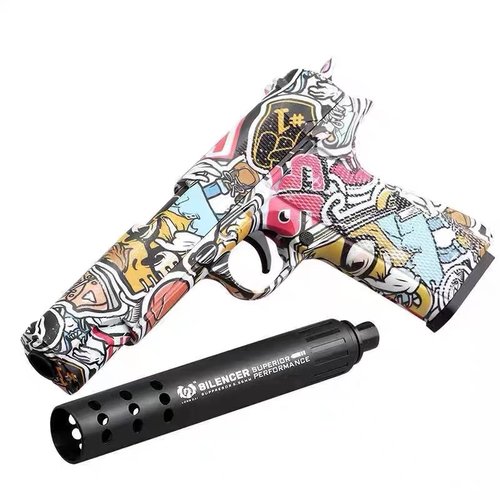 柯尔特1191涂鸦抛壳手小枪恶灵骑士仿真玩具男孩格洛克儿童软弹枪 - 图3