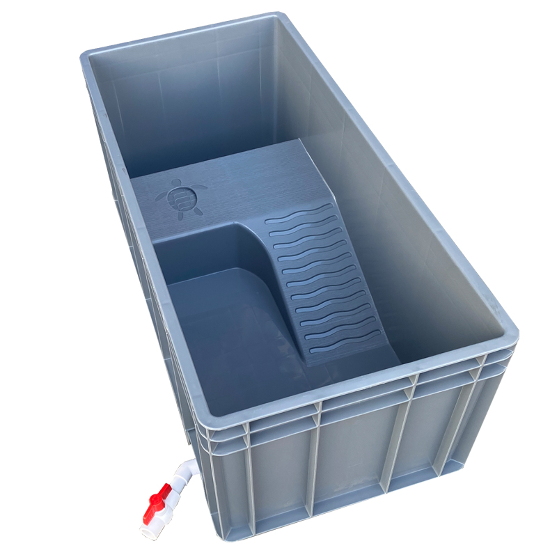 一体龟箱加厚龟缸带排用水养殖箱水塑族箱大号料乌箱一体龟箱龟缸 - 图3