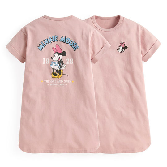 Neue Mädchen Sommer kurzärmeliges Kleid dünne Bambusgelenk Baumwolle loser lässiger, gerade Rock Cartoon mittelgroßer Boden