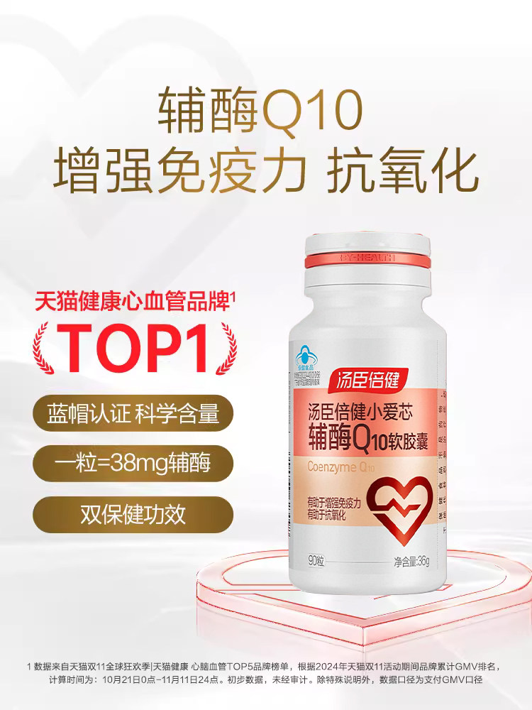 汤臣倍健辅酶q10官方旗舰店正品软胶囊心脏老年人增强免疫力进口