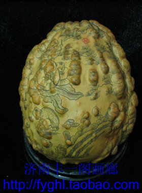 疙瘩手捻把玩葫芦针画百子弥勒佛