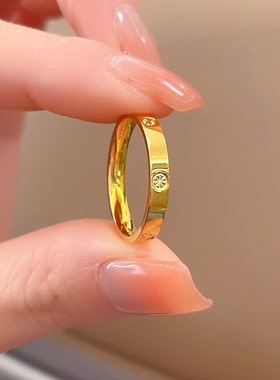 满天星细闪金色戒指女小众设计高级碎冰冰轻奢气质百搭个性食指环