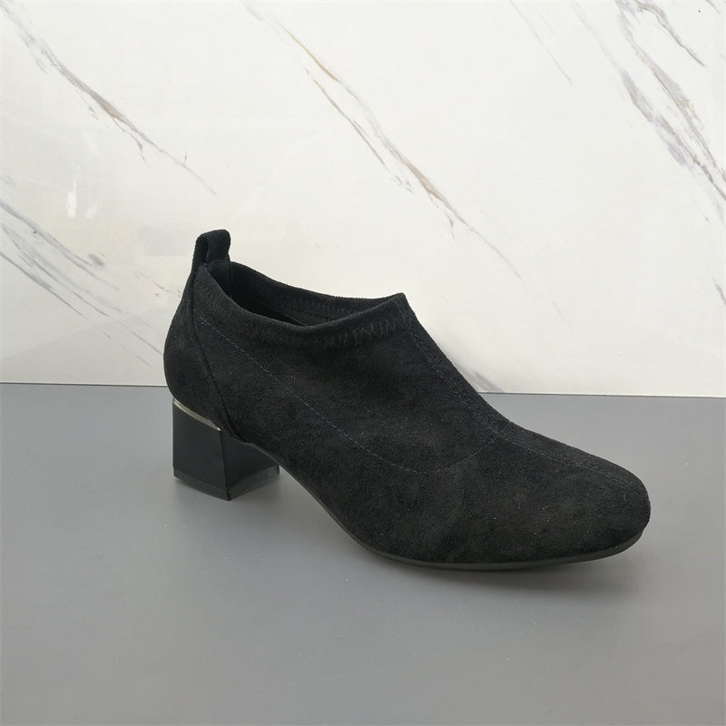 外贸撤柜真皮女鞋尖头高跟羊绒气质韩版潮流深口秋冬女单鞋潮 - 图2