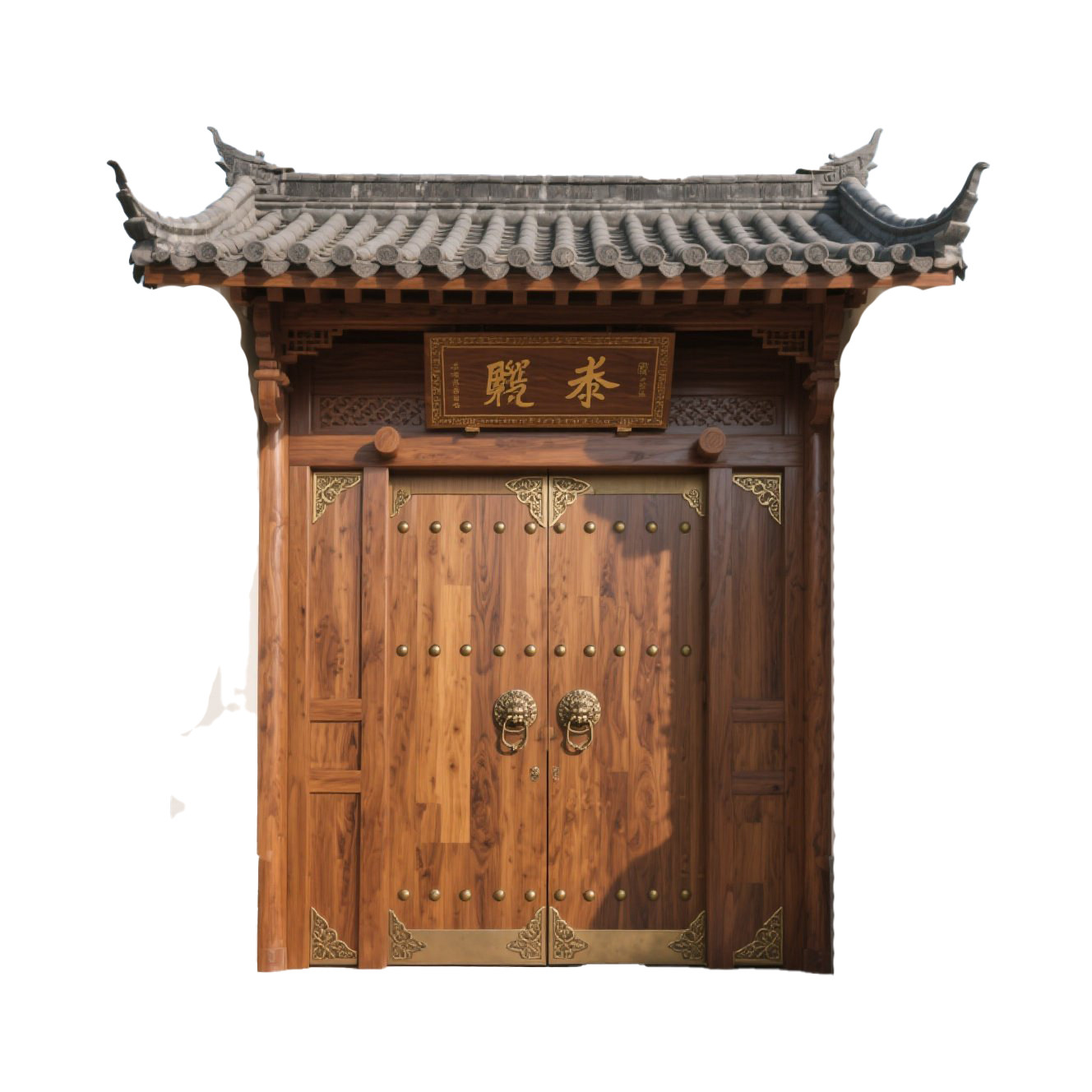 中式实木菠萝格庭院大门茶楼民宿复古门镶铜入户门高端定制庭院门,淘宝优惠券,粉丝福利购,淘宝优惠卷
