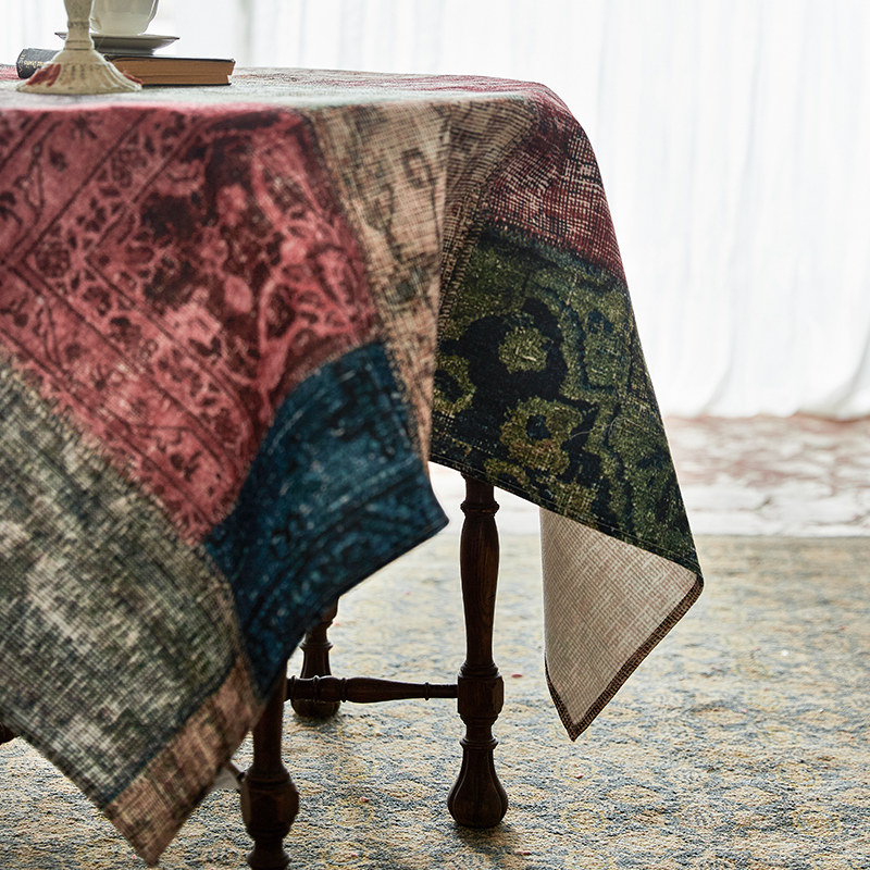寻由复古氛围感桌布美式民族风防水防油防烫易打理餐桌茶几盖台布,淘宝优惠券,粉丝福利购,淘宝优惠卷