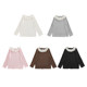 Youyou Girls Lace Lapel Korean Style Slim Bottoming Shirt Spring Sweet Cute Soft Skin Friendly T-Shirt Trendy