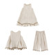 Youyou Girls Suit Summer Sleeveless Shell Ribbon Baby Sweater Jacquard Cotton Dress Nine-Point Pants