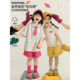 Youyou Girls Suit Summer Candy Color POLO Collar T-Shirt Contrast Color Checkered Shirt Loose Casual Shorts