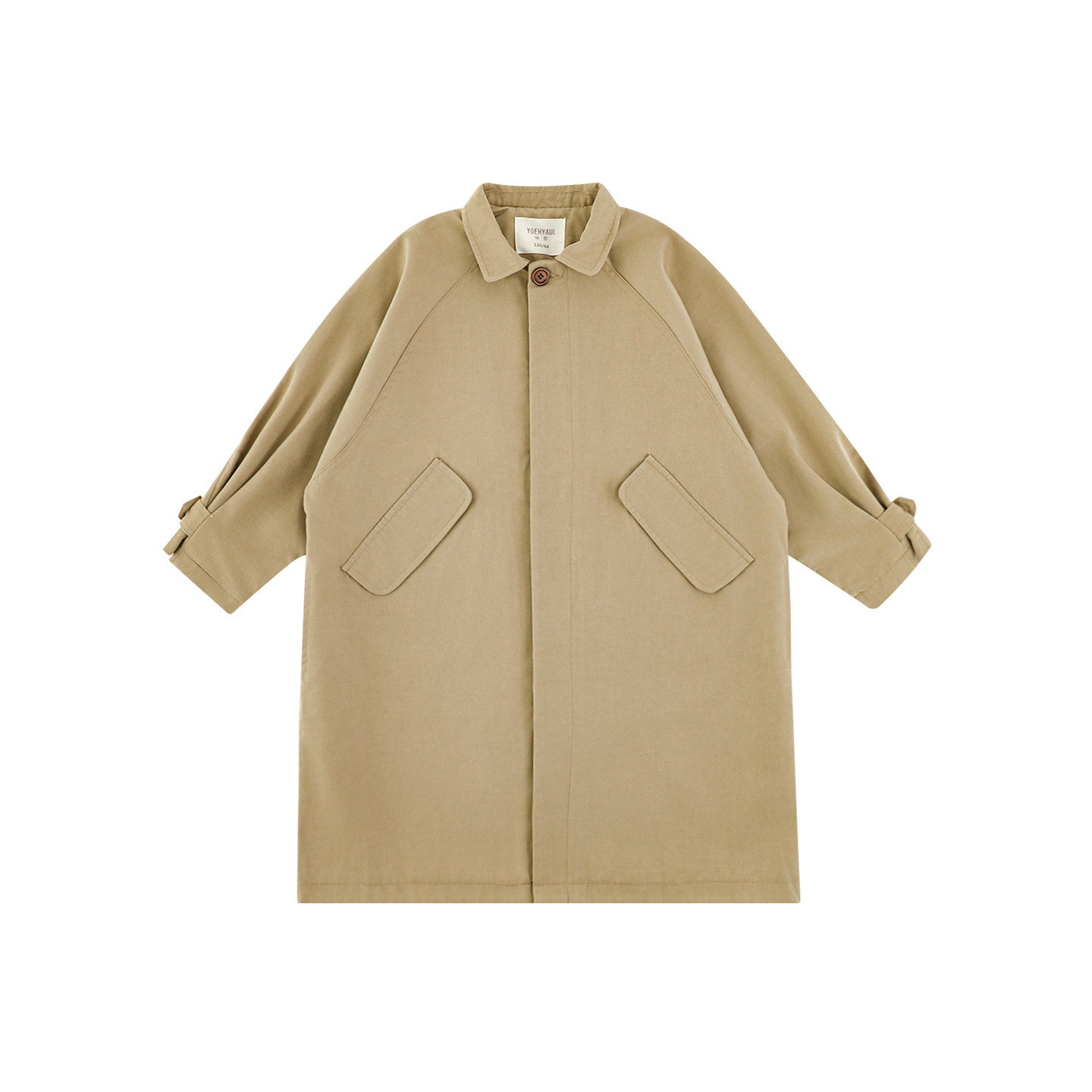 幼悠女大童秋季亲肤透气经典有型中长款外套学院风百搭卡其色风衣,淘宝优惠券,粉丝福利购,淘宝优惠卷