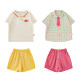 Youyou Girls Suit Summer Candy Color POLO Collar T-Shirt Contrast Color Checkered Shirt Loose Casual Shorts
