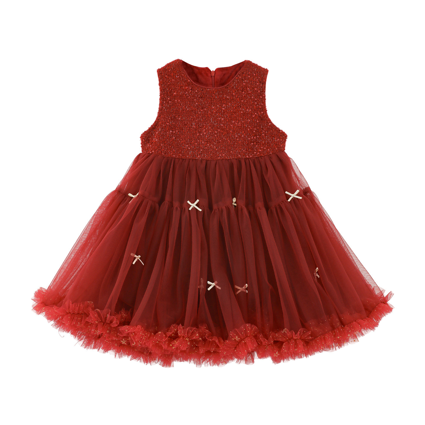 幼悠女童2025冬季新款圣诞加绒保暖网纱背心裙小香风女孩公主裙潮,淘宝优惠券,粉丝福利购,淘宝优惠卷