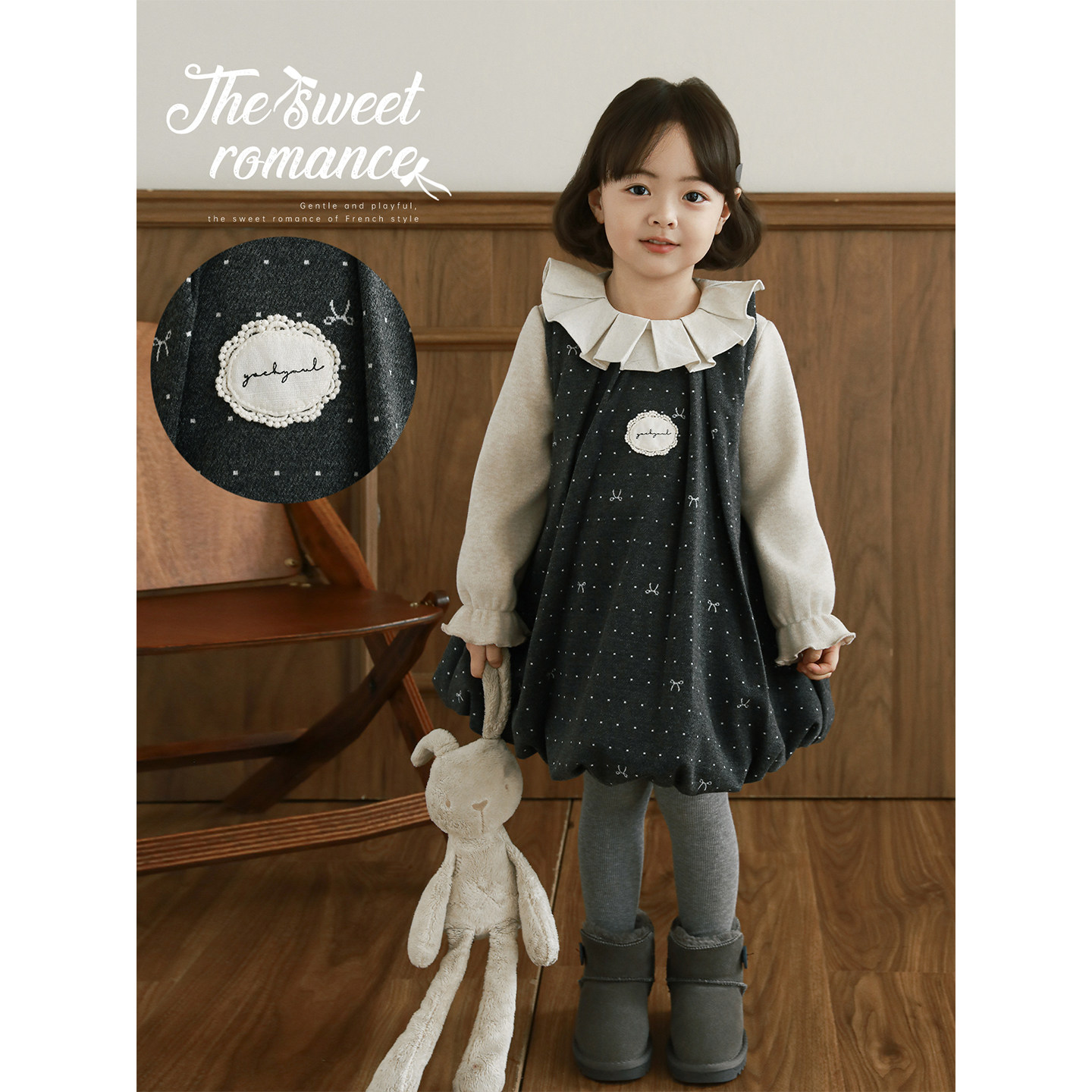 幼悠女童2025冬季新款甜美无袖花苞裙圆点可爱显瘦加厚保暖背心裙,淘宝优惠券,粉丝福利购,淘宝优惠卷