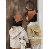 Куртка, комфортный комплект, мягкий детский плащ с капюшоном, коллекция 2022, цветочный принт