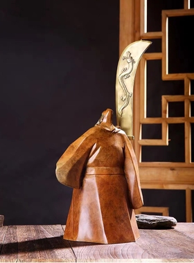 铜一家铜关公摆件关二爷像客厅玄关招 财工艺品办公室装饰品新品