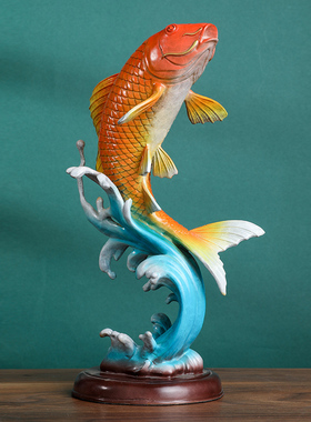 铜一家《好运锦鲤》全铜如鱼得水家居摆件客厅玄关办公室公司开业