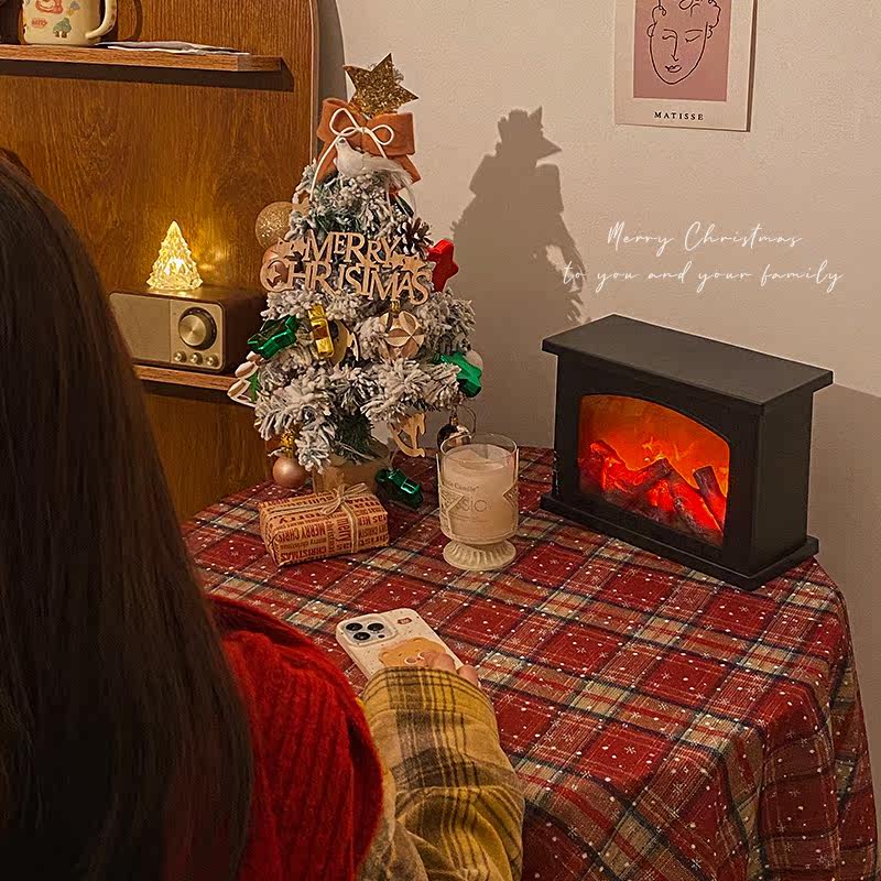 圣诞节桌布防水复古英伦红格子茶几圆桌新年拍照氛围感背景装饰品,淘宝优惠券,粉丝福利购,淘宝优惠卷