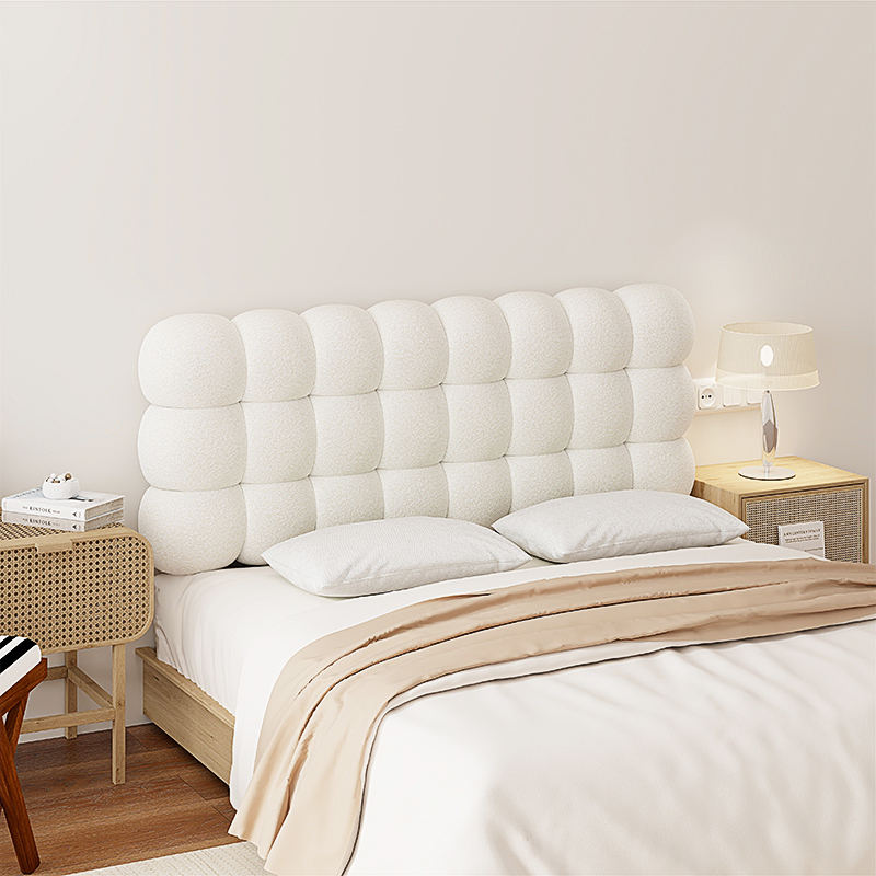 小雪球床头软包靠背垫榻榻米无床头靠垫奶油风2024新款大靠枕定制,淘宝优惠券,粉丝福利购,淘宝优惠卷