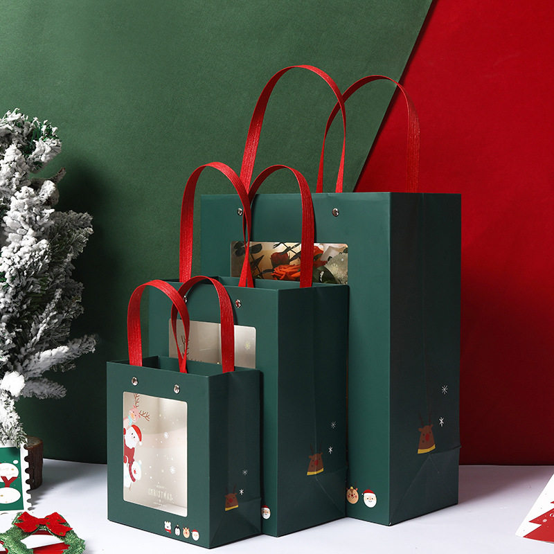 透明开窗圣诞节卡通手提高档纸袋包装袋新年礼物袋糖果礼物包装袋,淘宝优惠券,粉丝福利购,淘宝优惠卷