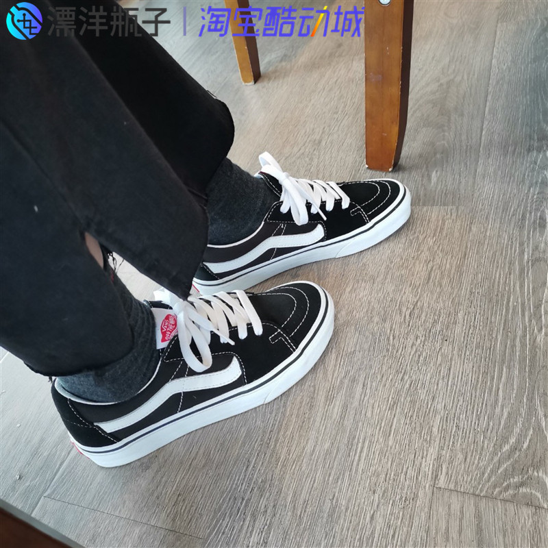 范斯VANS Sk8 Low 黑白经典款低帮运动滑板鞋帆布板鞋VN0A4UUK6BT - 图2